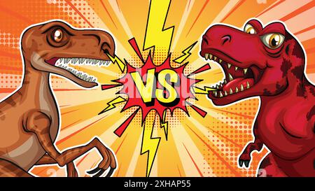 Two dinosaurs face off in epic battle Stock Vector