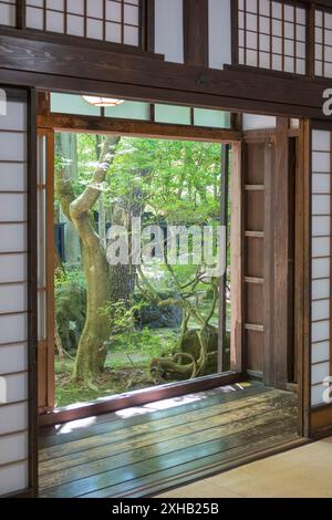 A stroll through Samurai Street in Kakunodate: Embracing the vibrant history and serene beauty of a bright, sunny spring day amidst cherry blossoms an Stock Photo