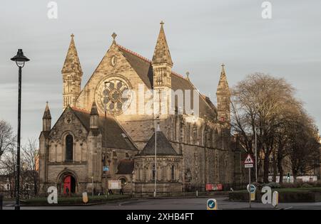 Edinburgh, Scotland - Jan 19, 2024 - Exterior architecture of Mansfield Traquair Centre in Edinburgh. Scotland. Space for text, Selective focus. Stock Photo