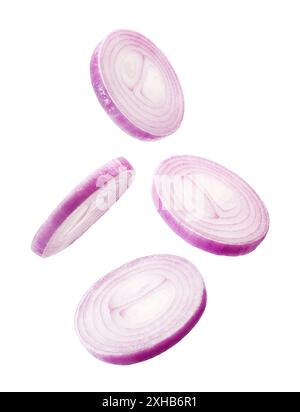 Onion slices isolated on white background Stock Photo