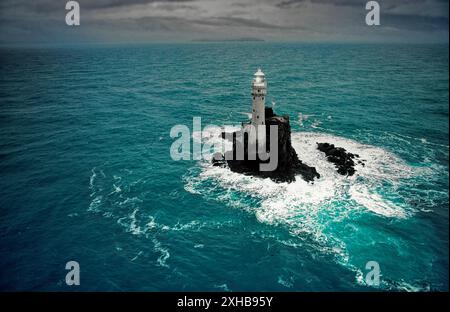 The Fastnet Rock Light Lighthouse off the Atlantic coast of County Cork, south west Ireland Stock Photo