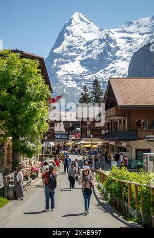 Eiger and Mountains, Switzerland Stock Photo