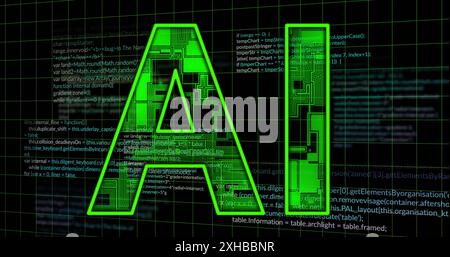 AI text overlay on world map, representing artificial intelligence with ...