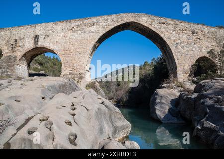 Pedret Bridge, Berga, Catalonia, Spain Stock Photo