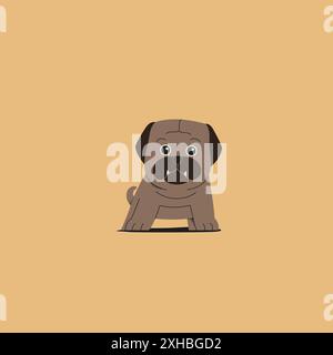 A Cute Baby Pit Bull Dog Vector art Stock Vector