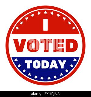 I voted today pin, election day badge for voted people, round label or sticker, vector Stock Vector