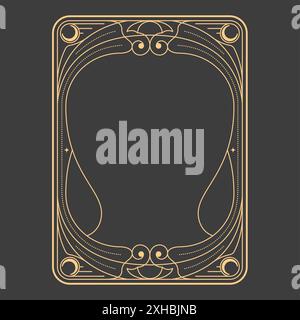 Magic frame with art nouveau design elements, reverse side of tarot cards, esoteric pattern, mystic frame, vector Stock Vector