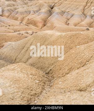 Close up view of cracked and dry sand texture Stock Photo