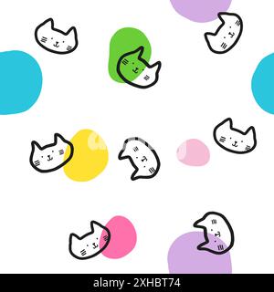 Cats - Seamless pattern, Cute background Stock Vector