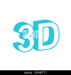 3D sign Isolated on white background. From blue icon set. Stock Vector