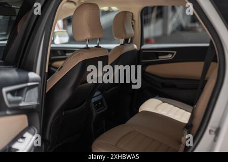 Car interior rear seats. Taxi and seats Stock Photo