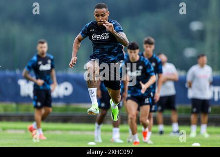 Napoli's Brazilian defender Natan  during  SSC Napoli's 2024-25 preseason training camp in val di sole in Trentino, Dimaro Folgarida Stock Photo