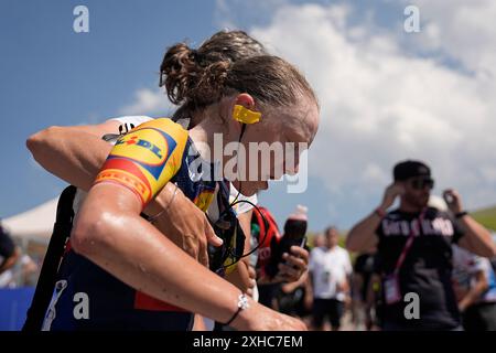 Blockhaus, Italia. 13th July, 2024. Realini Gaia (Lidl - Trek Team) during the 7th stage of the Giro d'Italia Women, from Lanciano to Blockhaus Italy Saturday, July 13, 2024. Sport - cycling . (Photo by Marco Alpozzi/Lapresse) Credit: LaPresse/Alamy Live News Stock Photo