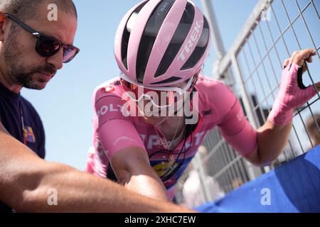 Blockhaus, Italia. 13th July, 2024. Elisa Longo Borghini (Lidl - Trek) Pink Jersey during the 7th stage of the Giro d'Italia Women, from Lanciano to Blockhaus Italy Saturday, July 13, 2024. Sport - cycling . (Photo by Marco Alpozzi/Lapresse) Credit: LaPresse/Alamy Live News Stock Photo