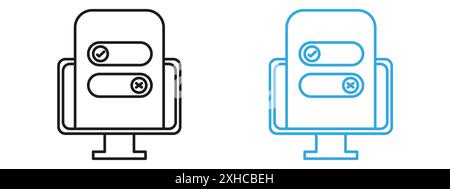 Boolean icon Vector symbol or sign set collection in black and white outline Stock Vector