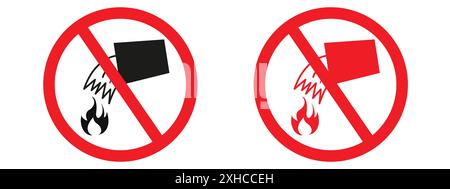 Do not extinguish with water sign Vector symbol or sign set collection in black and white outline Stock Vector