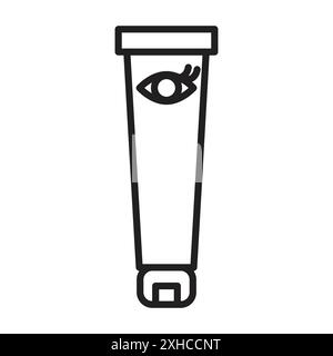 Eye cream icon Vector symbol or sign set collection in black and white outline Stock Vector