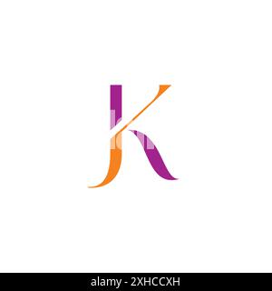 JK Letter Logo Design. KJ Icon vector Stock Vector