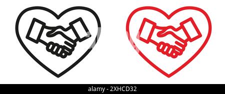 Forgiveness icon Vector symbol or sign set collection in black and white outline Stock Vector