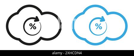 High server uptime icon Vector symbol or sign set collection in black and white outline Stock Vector