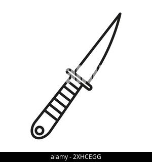 knife icon Vector symbol or sign set collection in black and white outline Stock Vector