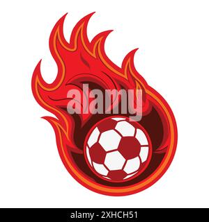 Soccer ball on fire isolated on white background Vector Stock Vector