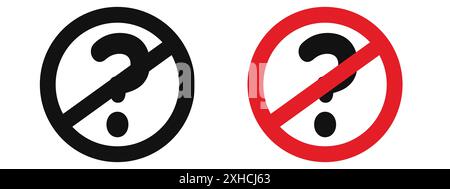 Please do not ask sign Vector symbol or sign set collection in black and white outline Stock Vector
