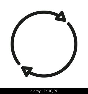 Reload button icon Vector symbol or sign set collection in black and white outline Stock Vector