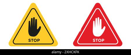 Stop security sign Vector symbol or sign set collection in black and white outline Stock Vector