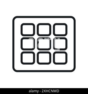 Apps icon Vector symbol or sign set collection in black and white outline Stock Vector