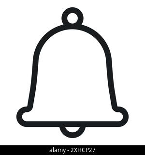 Bell icon Vector symbol or sign set collection in black and white outline Stock Vector