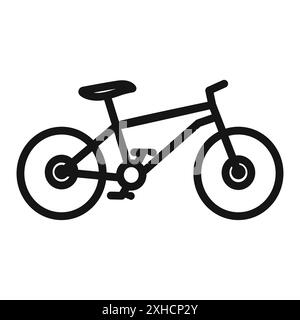 Biking mountain icon Vector symbol or sign set collection in black and white outline Stock Vector