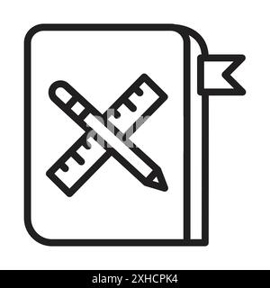 Brand guidelines icon Vector symbol or sign set collection in black and white outline Stock Vector
