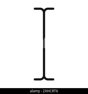 Cursor text icon Vector symbol or sign set collection in black and white outline Stock Vector