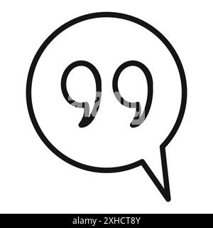 Comment quote icon Vector symbol or sign set collection in black and white outline Stock Vector