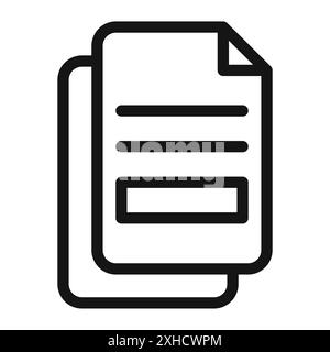 Duplicate icon Vector symbol or sign set collection in black and white outline Stock Vector