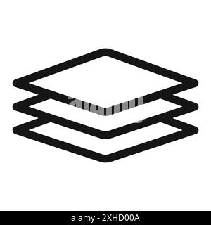 Layers icon Vector symbol or sign set collection in black and white outline Stock Vector