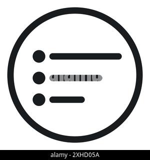 Menu icon Vector symbol or sign set collection in black and white outline Stock Vector