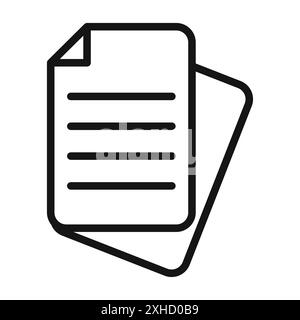 File icon Vector symbol or sign set collection in black and white outline Stock Vector