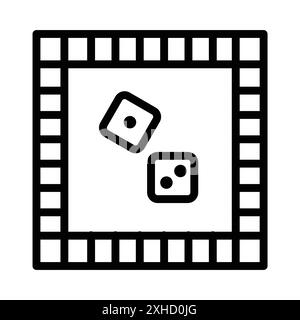 Game board icon Vector symbol or sign set collection in black and white outline Stock Vector