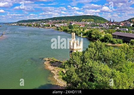 The Mouse Tower is a sight in the town of Bingen am Rhein Stock Photo