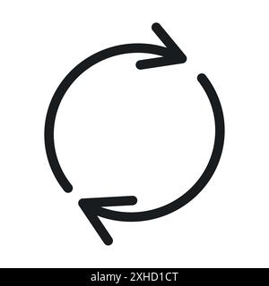 Refresh icon Vector symbol or sign set collection in black and white outline Stock Vector