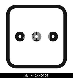 Menu dots icon Vector symbol or sign set collection in black and white outline Stock Vector