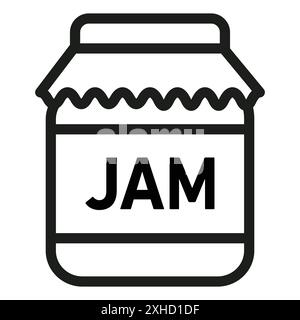 Jam icon Vector symbol or sign set collection in black and white outline Stock Vector