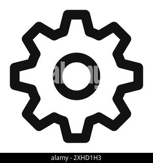 Settings icon Vector symbol or sign set collection in black and white outline Stock Vector