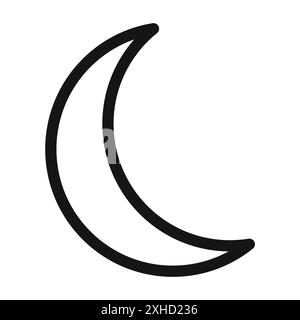 Moon icon logo sign vector outline in black and white color Stock ...