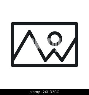Picture icon logo sign vector outline in black and white color Stock Vector
