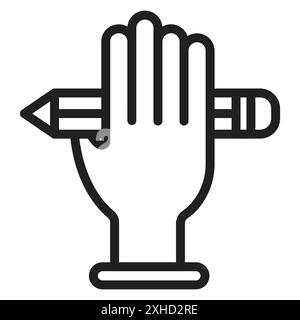 Self expression icon Vector symbol or sign set collection in black and white outline Stock Vector