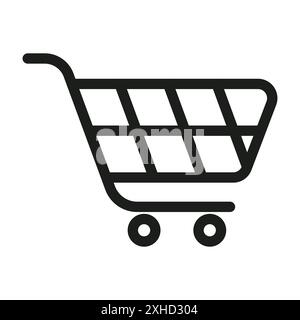 Shopping icon Vector symbol or sign set collection in black and white outline Stock Vector