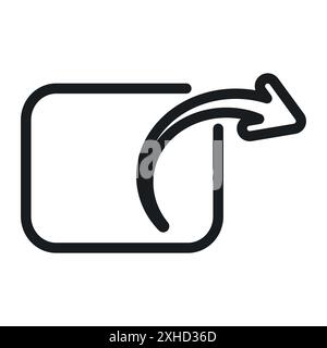 Share icon Vector symbol or sign set collection in black and white outline Stock Vector
